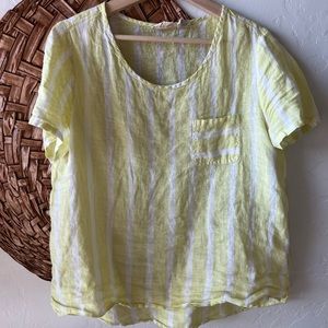 Christian Siriano 100% linen striped blouse